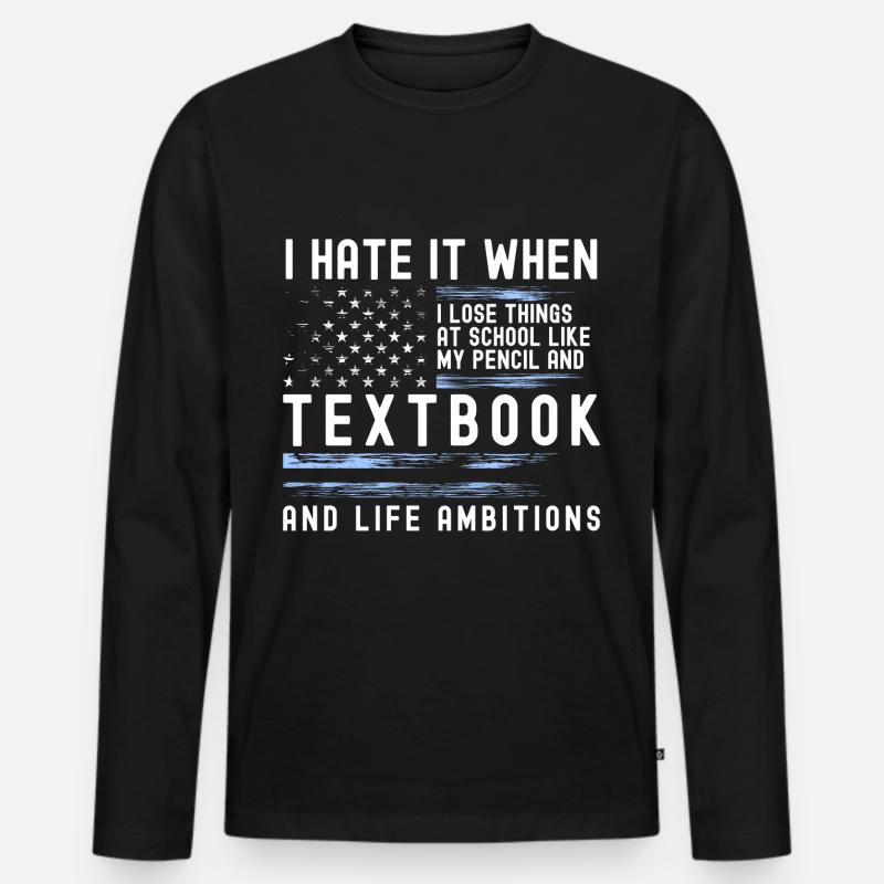 Student Campus Abschluss - Männer Premium Bio Langarmshirt - Schwarz