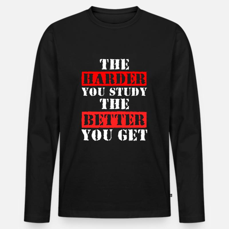 Student Lehrer Pleite Abschluss - Männer Premium Bio Langarmshirt - Schwarz