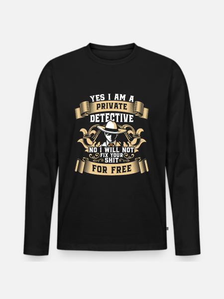 Detective Magnifier Inspector Snooper - Men's Premium Organic Long Sleeve Shirt - black