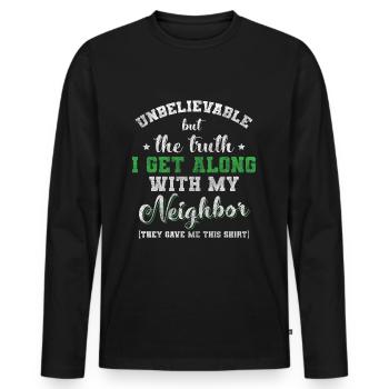 Neighbors Humor Village Apartment - Men's Premium Organic Long Sleeve Shirt - black - Front - Nico (187cm)