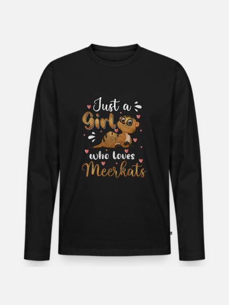 Erdmännchen Gruppe - Männer Premium Bio Langarmshirt - Schwarz