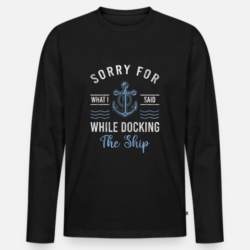 Segeln Schifffahrt Strand Maritim - Männer Premium Bio Langarmshirt - Schwarz