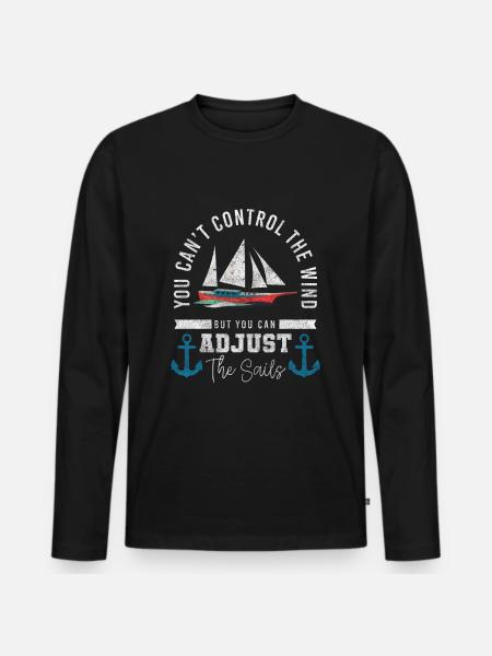 Sailing Ocean - Men's Premium Organic Long Sleeve Shirt - black
