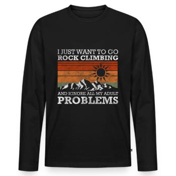 Problem Solution Cool - Men's Premium Organic Long Sleeve Shirt - black - Front - Nico (187cm)