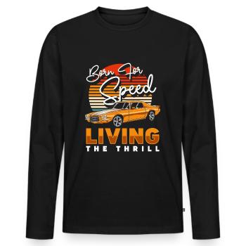 Motorsport Tuner Burnout Rennfahrer - Männer Premium Bio Langarmshirt - Schwarz - Vorne - Nico (187cm)