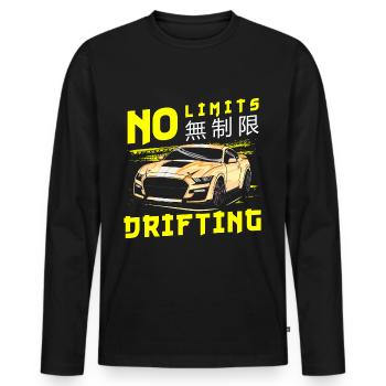 Driften Auto Quer - Männer Premium Bio Langarmshirt - Schwarz - Vorne - Nico (187cm)