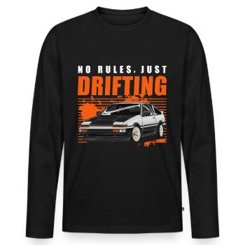 Driften Ringtool Drift - Männer Premium Bio Langarmshirt - Schwarz - Vorne - Nico (187cm)