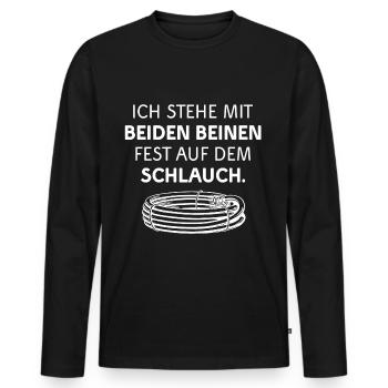 SCHLAUCH STEHEN LEBEN VERPEILT UNWISSEN GARTEN - Männer Premium Bio Langarmshirt - Schwarz - Vorne - Nico (187cm)