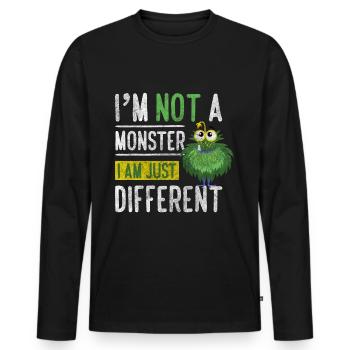 Costume d’horreur terrible - T-shirt manches longues Premium bio Homme - noir - Devant - Nico (187cm)