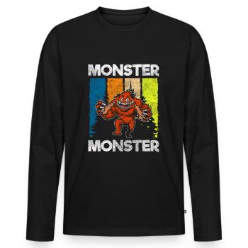 Monster Erschrecken Schrecklich Verkleidung - Männer Premium Bio Langarmshirt - Schwarz - Vorne - Nico (187cm)