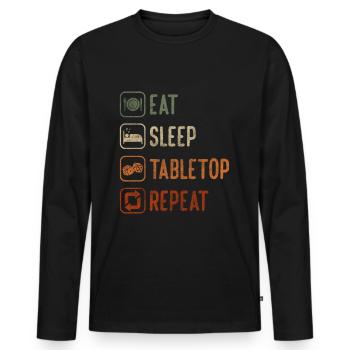 Jeu de plateau Joueur de rôle - T-shirt manches longues Premium bio Homme - noir - Devant - Nico (187cm)
