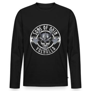 Thor Nordmann Asgard Celtic - Men's Premium Organic Long Sleeve Shirt - black - Front - Nico (187cm)