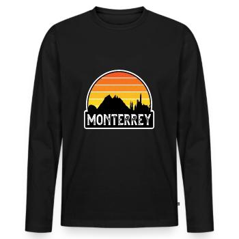 Monterrey Mexique Flag Skyline Souvenir de voyage - T-shirt manches longues Premium bio Homme - noir - Devant - Nico (187cm)