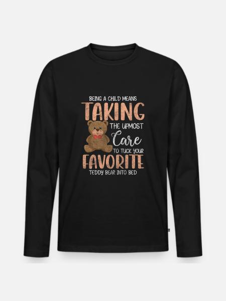 Kuscheltier Kind Niedlich - Männer Premium Bio Langarmshirt - Schwarz