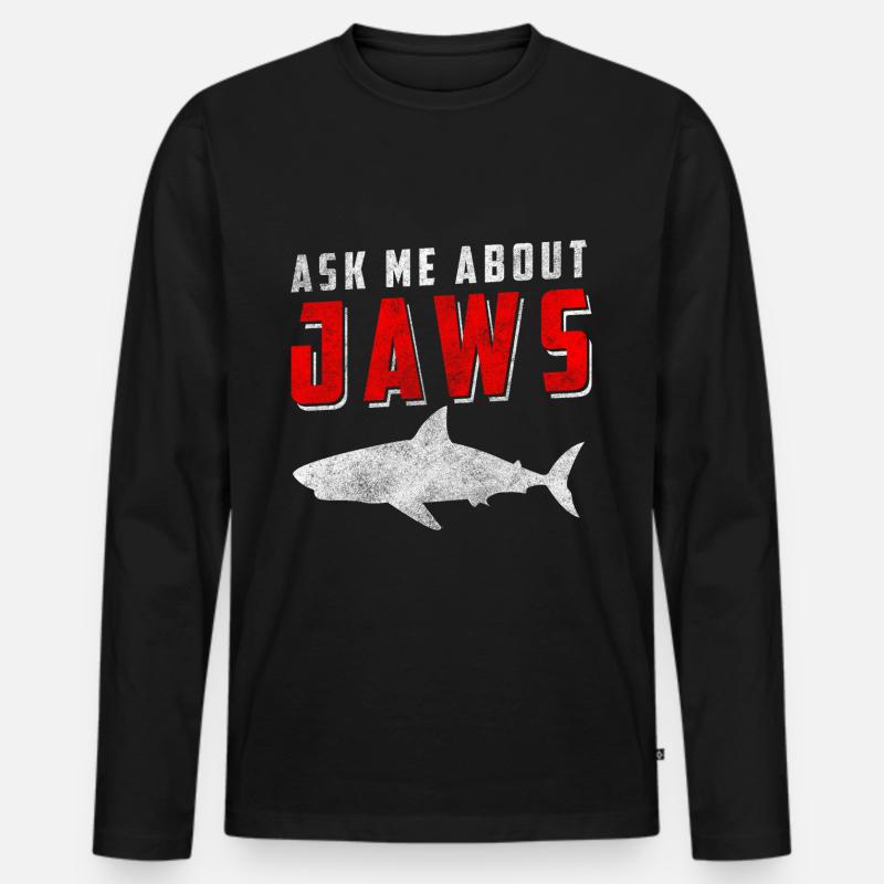 Shark predator teeth - Men's Premium Organic Long Sleeve Shirt - black