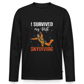 Skydiver Sky Freefall Base Jump - Men's Premium Organic Long Sleeve Shirt - black - Front - Nico (187cm)