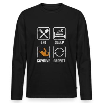 Skydiver Jumping Parachute Sports - Men's Premium Organic Long Sleeve Shirt - black - Front - Nico (187cm)