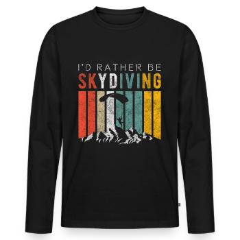 Fallschirm Adrenalin - Männer Premium Bio Langarmshirt - Schwarz - Vorne - Nico (187cm)