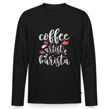 Coffee Espresso Coffee Lovers - Men's Premium Organic Long Sleeve Shirt - black - Front - Nico (187cm)