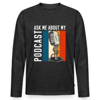 Moderator Beruf Hobby Puls - Männer Premium Bio Langarmshirt - Anthrazit meliert - Vorne - Nico (187cm)