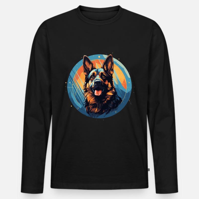 Deutscher Schäferhund - Männer Premium Bio Langarmshirt - Schwarz
