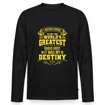Podcast Entertainment Frequency - Men's Premium Organic Long Sleeve Shirt - black - Front - Nico (187cm)
