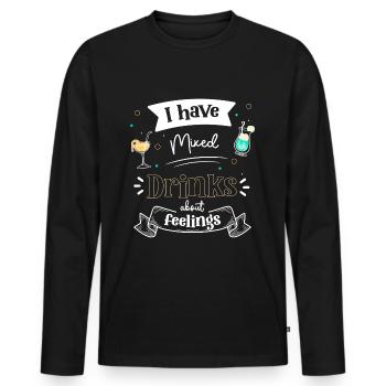 Cocktail Alcohol Bottle - Men's Premium Organic Long Sleeve Shirt - black - Front - Nico (187cm)