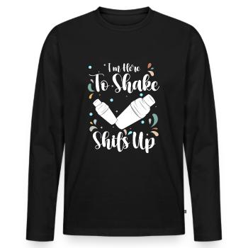 Mélangeur de cocktails Bar Mixeur Pina Colada - T-shirt manches longues Premium bio Homme - noir - Devant - Nico (187cm)