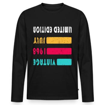 Juli 1968 Jahrestag Juli 1968 Juli - Männer Premium Bio Langarmshirt - Schwarz - Vorne - Nico (187cm)