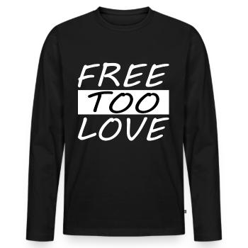 Libre d’aimer - T-shirt manches longues Premium bio Homme - noir - Devant - Nico (187cm)