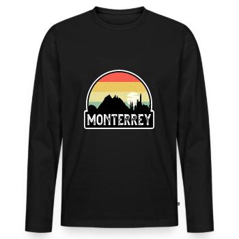 Monterrey Mexique Flag Skyline Souvenir de voyage - T-shirt manches longues Premium bio Homme - noir - Devant - Nico (187cm)