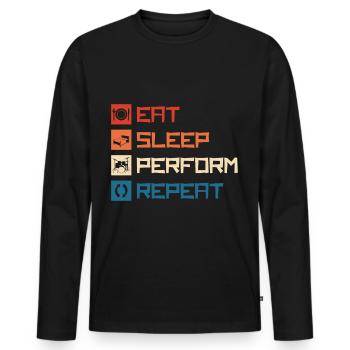 Music Art Lifestyle Entertainer - Men's Premium Organic Long Sleeve Shirt - black - Front - Nico (187cm)