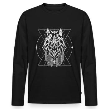 Runen Mythologie Krieger Element - Männer Premium Bio Langarmshirt - Schwarz - Vorne - Nico (187cm)