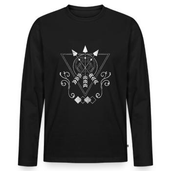 Runen Mythologie Zeichen - Männer Premium Bio Langarmshirt - Schwarz - Vorne - Nico (187cm)