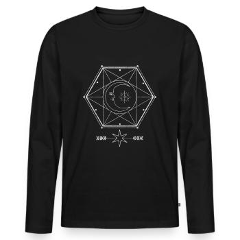 Symboles des runes Culture gothique - T-shirt manches longues Premium bio Homme - noir - Devant - Nico (187cm)