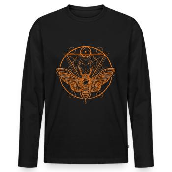 Rune Sun Gothic - Men's Premium Organic Long Sleeve Shirt - black - Front - Nico (187cm)