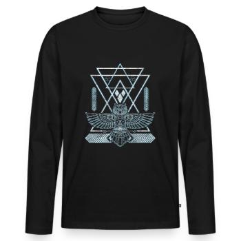 Symbol Symbolik Zeichen Traumfänger - Männer Premium Bio Langarmshirt - Schwarz - Vorne - Nico (187cm)