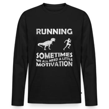 Saurier Raptor Velociraptor - Männer Premium Bio Langarmshirt - Schwarz - Vorne - Nico (187cm)