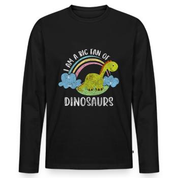 Dino Fossile Fleischfresser - Männer Premium Bio Langarmshirt - Schwarz - Vorne - Nico (187cm)