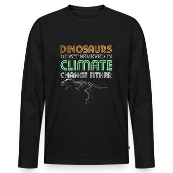 Dinosaur Fossil Stegosaurus Cretaceous - Men's Premium Organic Long Sleeve Shirt - black - Front - Nico (187cm)