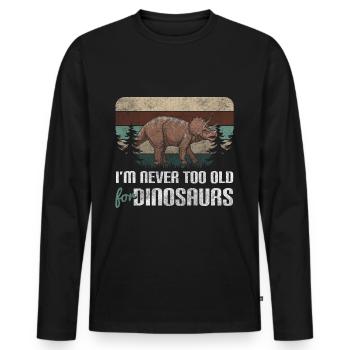 Dinosaurs Fossil Velociraptor Cretaceous - Men's Premium Organic Long Sleeve Shirt - black - Front - Nico (187cm)