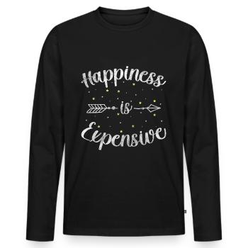 Motivation Pensée positive Optimisme - T-shirt manches longues Premium bio Homme - noir - Devant - Nico (187cm)