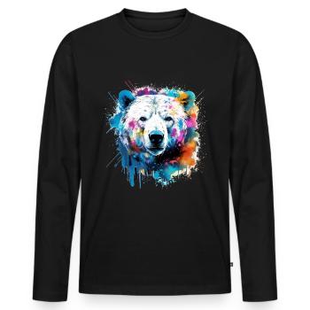 Grizzly bear, ours - T-shirt manches longues Premium bio Homme - noir - Devant - Nico (187cm)