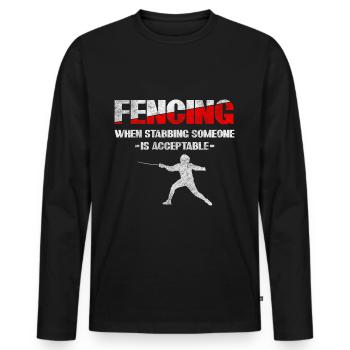 Duel d’escrime - T-shirt manches longues Premium bio Homme - noir - Devant - Nico (187cm)