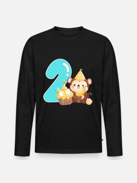 2nd birthday - Men's Premium Organic Long Sleeve Shirt - black