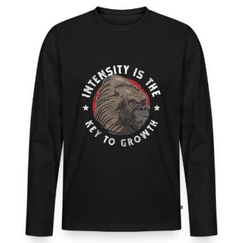 Gorilla Natur Menschenaffe - Männer Premium Bio Langarmshirt - Schwarz - Vorne - Nico (187cm)