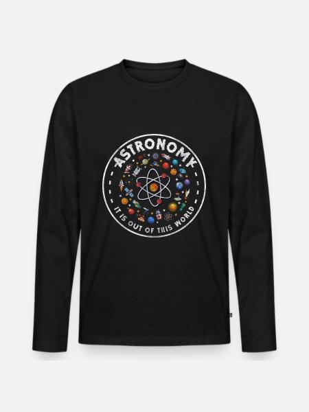 Space Stars Astronomy Earth - Men's Premium Organic Long Sleeve Shirt - black