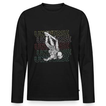 L’astronaute Stars Cosmos - T-shirt manches longues Premium bio Homme - noir - Devant - Nico (187cm)