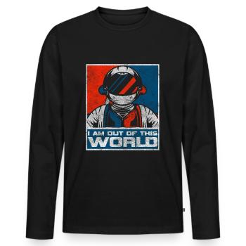 Universum Stern Kosmos - Männer Premium Bio Langarmshirt - Schwarz - Vorne - Nico (187cm)