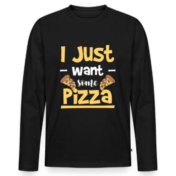 Fast Food Pizzaliebhaber Salami Käse - Männer Premium Bio Langarmshirt - Schwarz - Vorne - Nico (187cm)